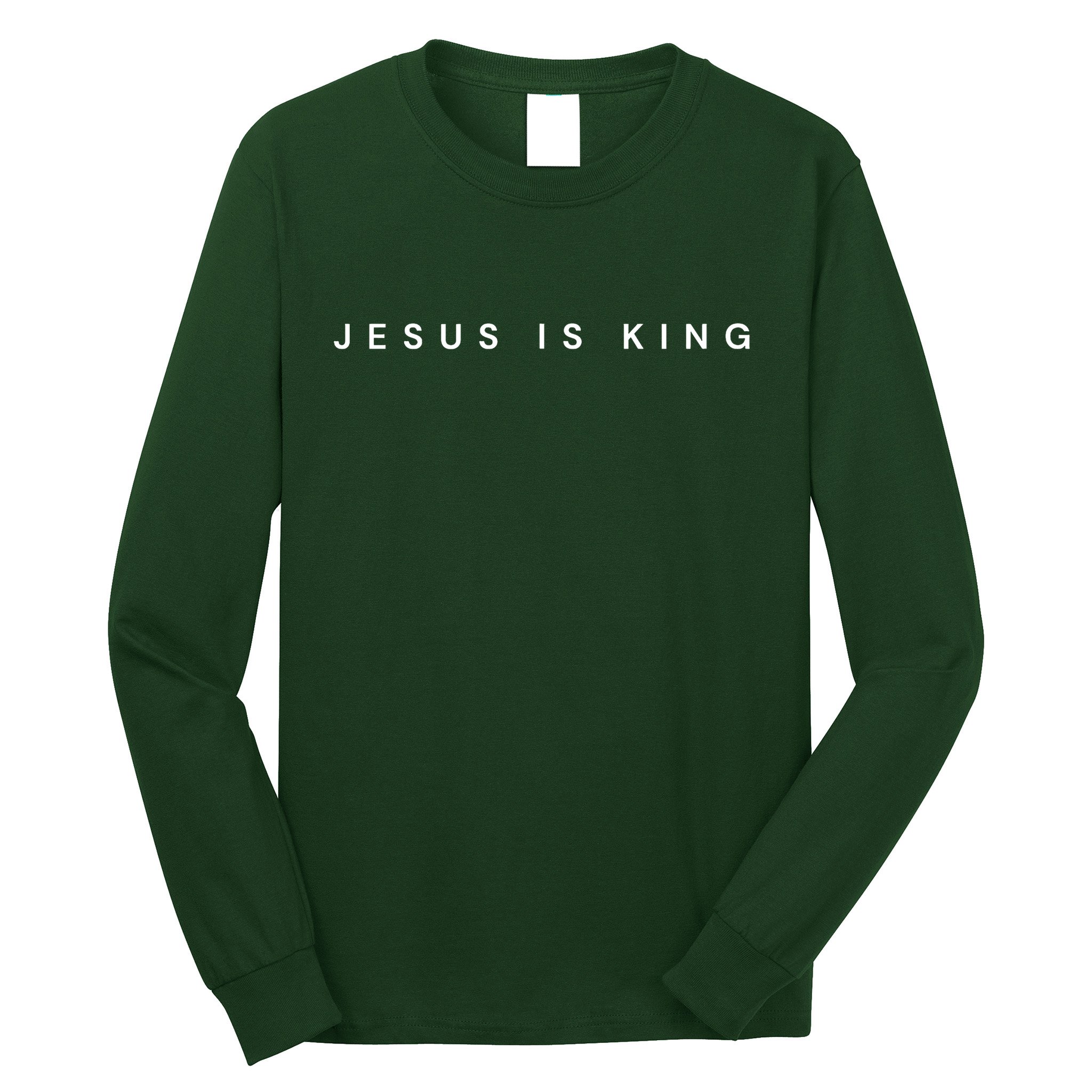 Jesus Is King Subtle Christian Minimalist Religious Long Sleeve Shirt