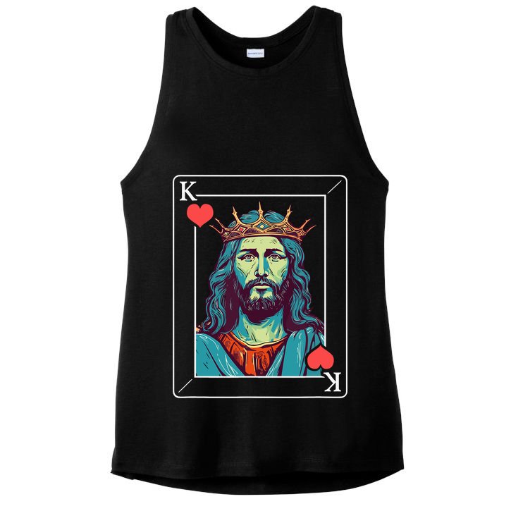 Jesus Is King Ladies PosiCharge Tri-Blend Wicking Tank