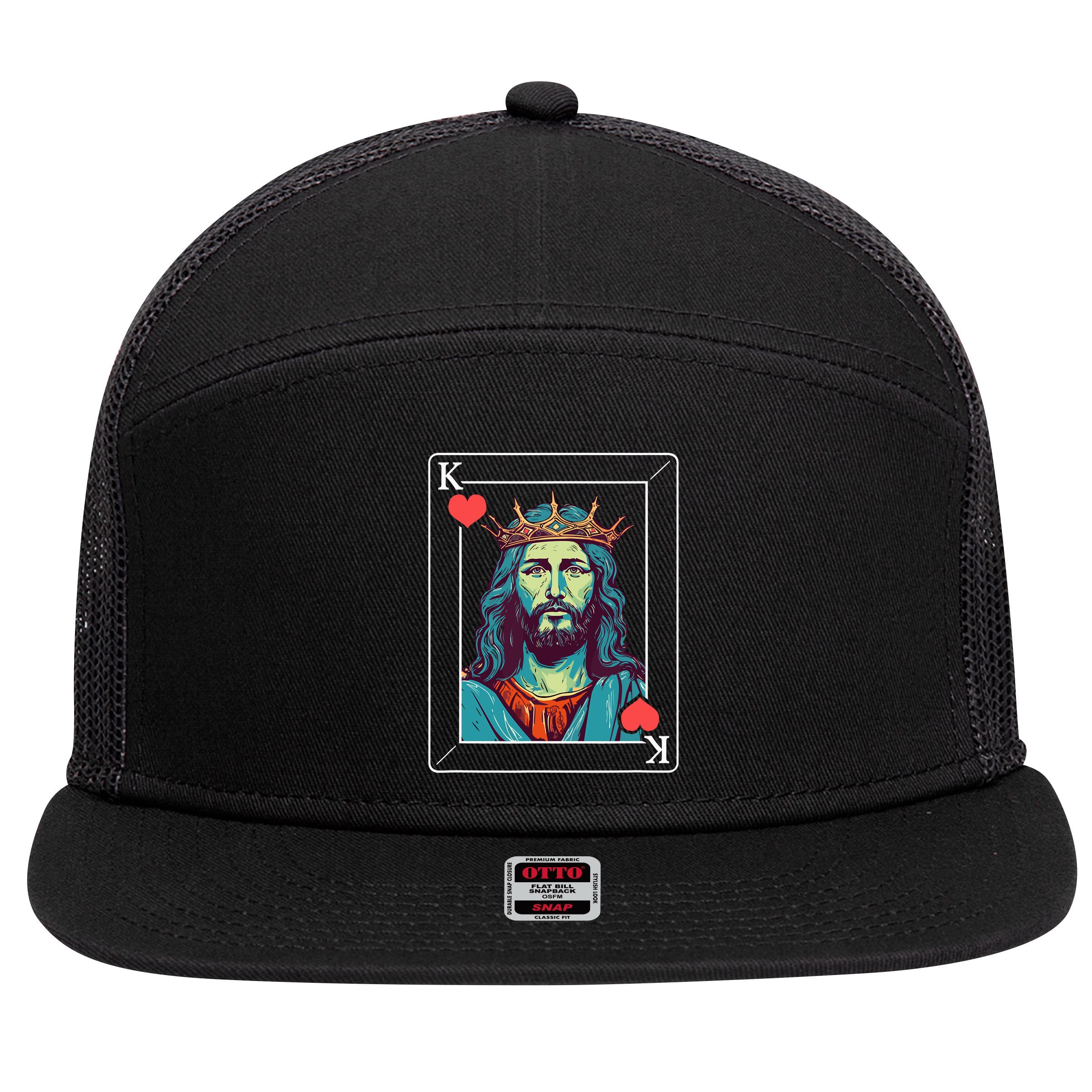 Jesus Is King 7 Panel Mesh Trucker Snapback Hat