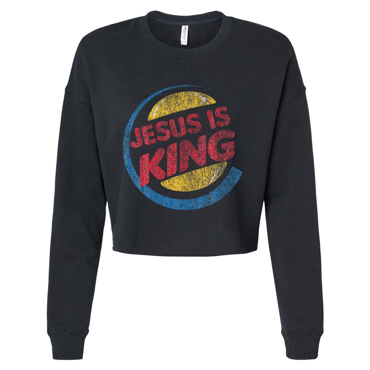 Jesus Is King Cropped Pullover Crew