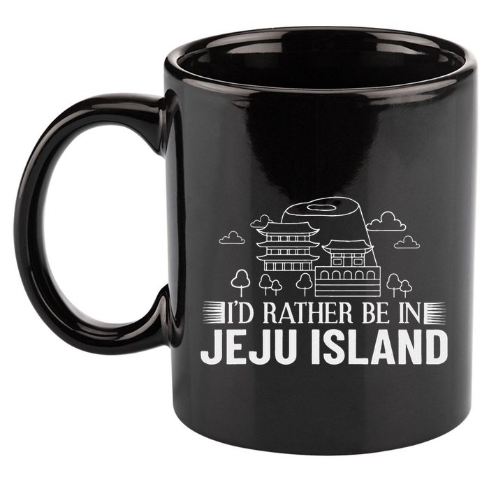 Jeju Island Korea City Skyline Map Travel 11oz C Handle Ceramic Mug