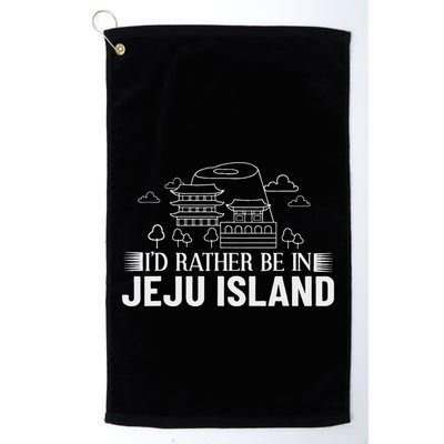 Jeju Island Korea City Skyline Map Travel Golf Towel