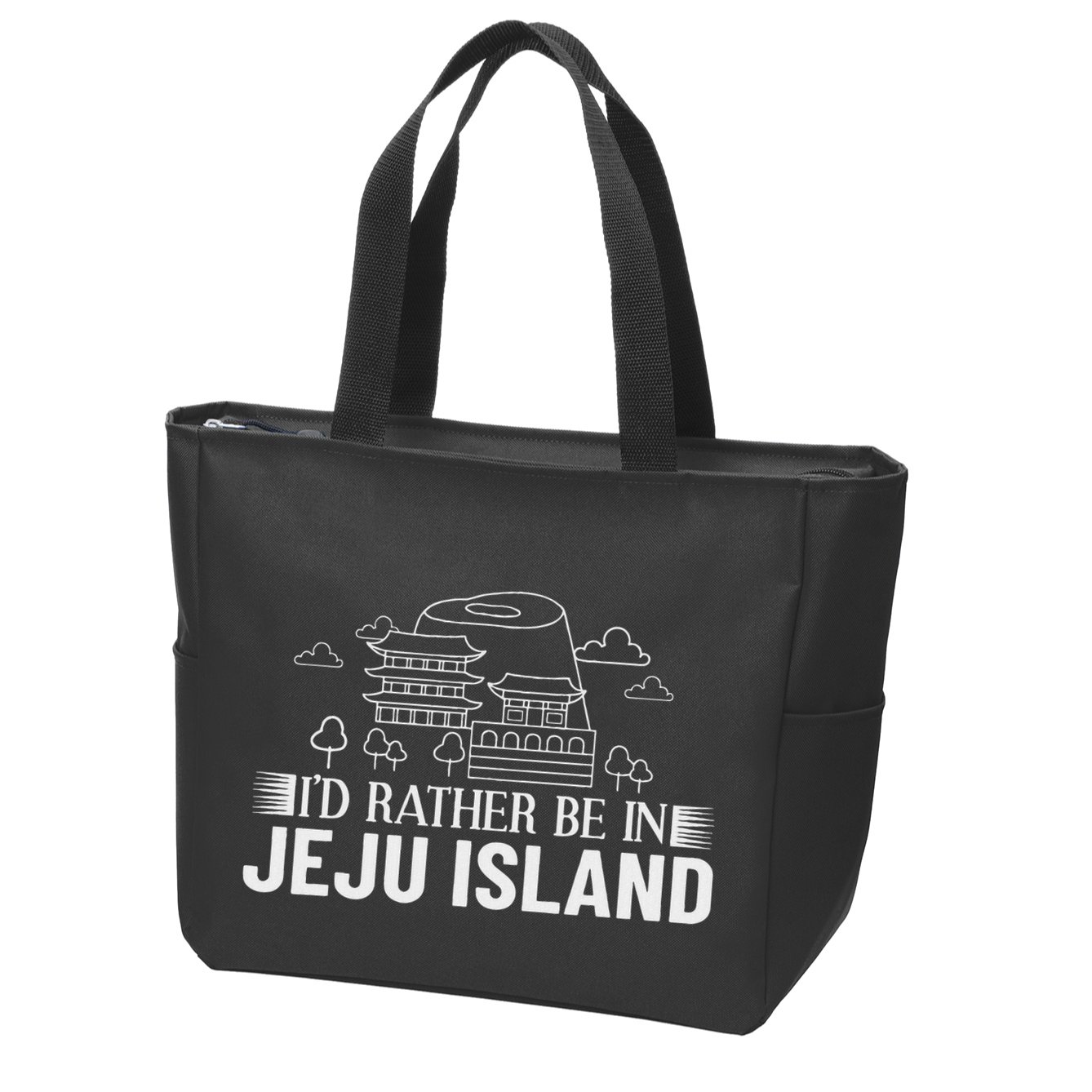 Jeju Island Korea City Skyline Map Travel Zip Tote Bag
