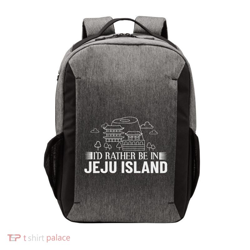 Jeju Island Korea City Skyline Map Travel Vector Backpack