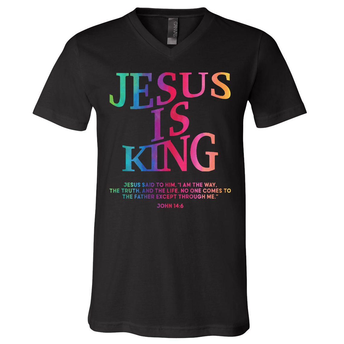 Jesus Is King Christian Church Teen Girl Loves God V-Neck T-Shirt