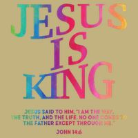 Jesus Is King Christian Church Teen Girl Loves God Button