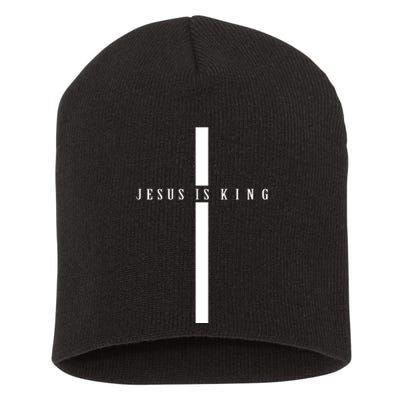 Jesus Is King Short Acrylic Beanie