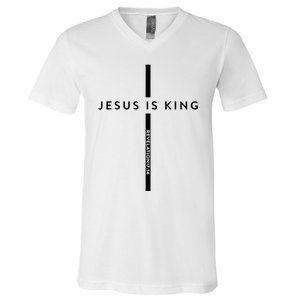 Jesus Is King Jesus Costume Adult Christian  V-Neck T-Shirt