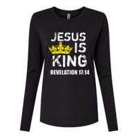 Jesus Is King Faith God Christian Womens Cotton Relaxed Long Sleeve T-Shirt