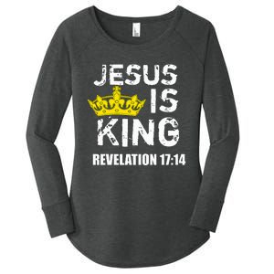 Jesus Is King Faith God Christian Women's Perfect Tri Tunic Long Sleeve Shirt