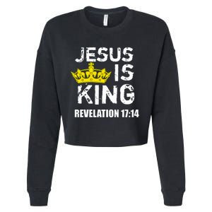 Jesus Is King Faith God Christian Cropped Pullover Crew