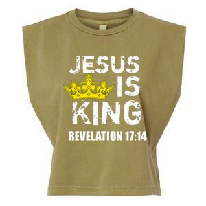 Jesus Is King Faith God Christian Garment-Dyed Women's Muscle Tee