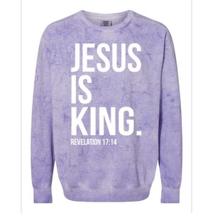 Jesus Is King Bible Scripture Quote Christian Cute Gift Colorblast Crewneck Sweatshirt