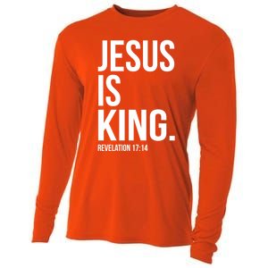 Jesus Is King Bible Scripture Quote Christian Cute Gift Cooling Performance Long Sleeve Crew