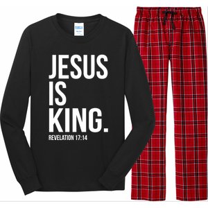 Jesus Is King Bible Scripture Quote Christian Cute Gift Long Sleeve Pajama Set