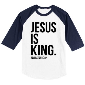 Jesus Is King Bible Scripture Quote Christian Cute Gift Baseball Sleeve Shirt