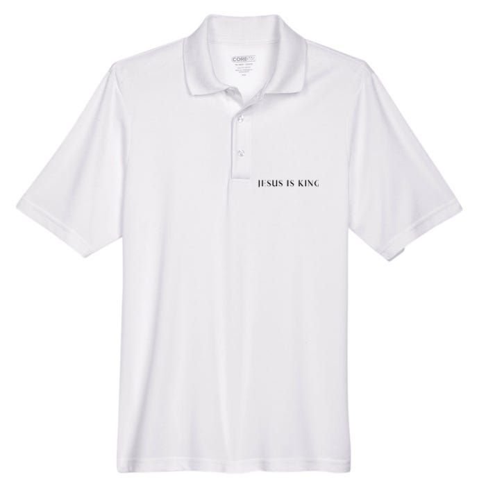 Jesus Is King Bold Modern Christian Men's Origin Performance Pique Polo