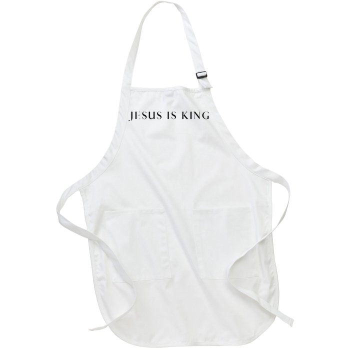 Jesus Is King Bold Modern Christian Full-Length Apron With Pockets