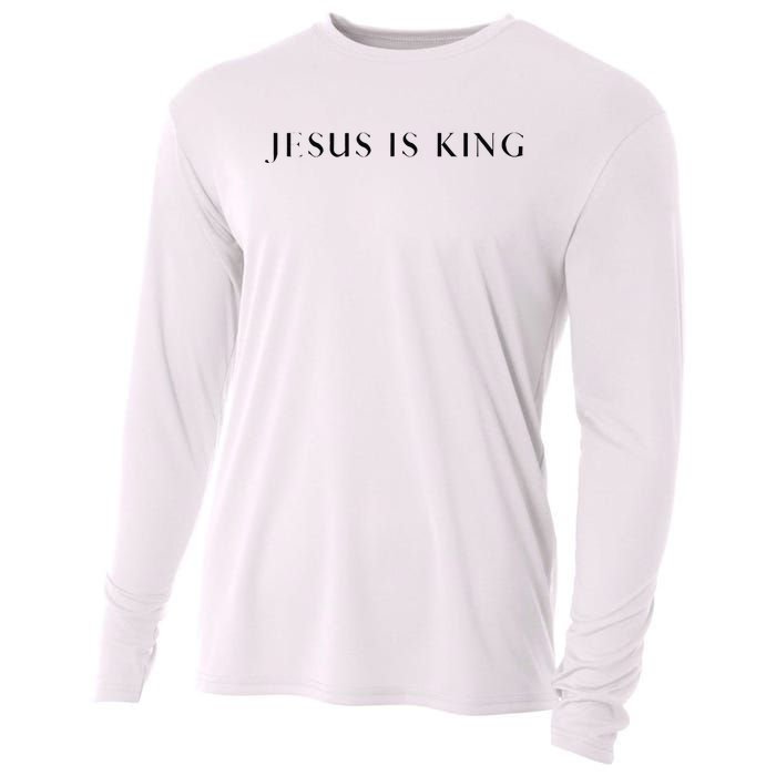 Jesus Is King Bold Modern Christian Cooling Performance Long Sleeve Crew