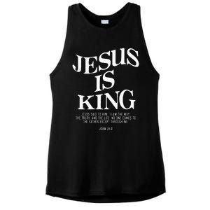 Jesus Is King Jesus John 146 Costume Christian Ladies PosiCharge Tri-Blend Wicking Tank