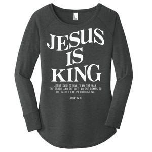 Jesus Is King Jesus John 146 Costume Christian Women's Perfect Tri Tunic Long Sleeve Shirt