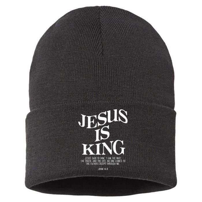 Jesus Is King Jesus John 146 Costume Christian Sustainable Knit Beanie