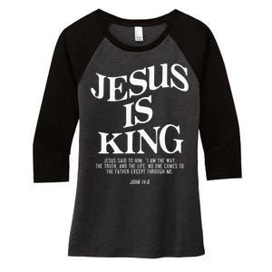 Jesus Is King Jesus John 146 Costume Christian Women's Tri-Blend 3/4-Sleeve Raglan Shirt