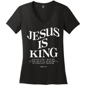 Jesus Is King Jesus John 146 Costume Christian Women's V-Neck T-Shirt