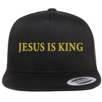 Jesus Is King Christian Flat Bill Trucker Hat