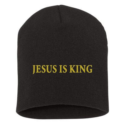 Jesus Is King Christian Short Acrylic Beanie