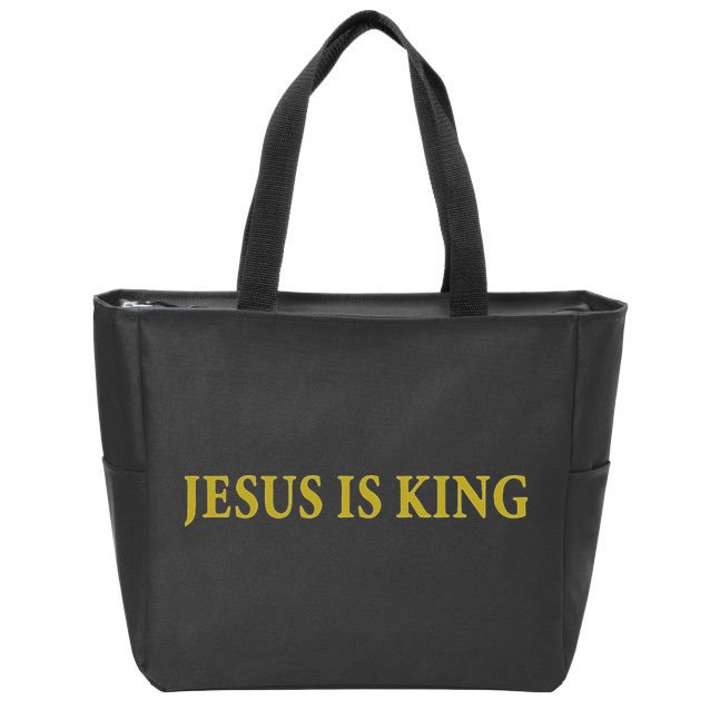 Jesus Is King Christian Zip Tote Bag