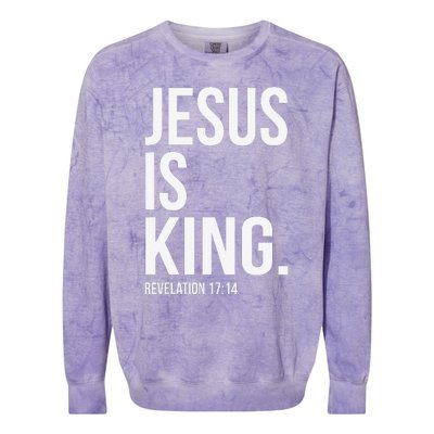 Jesus Is King Bible Scripture Christian Colorblast Crewneck Sweatshirt