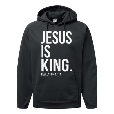 Jesus Is King Bible Scripture Christian Performance Fleece Hoodie