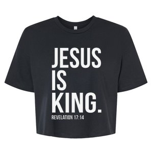 Jesus Is King Bible Scripture Christian Bella+Canvas Jersey Crop Tee