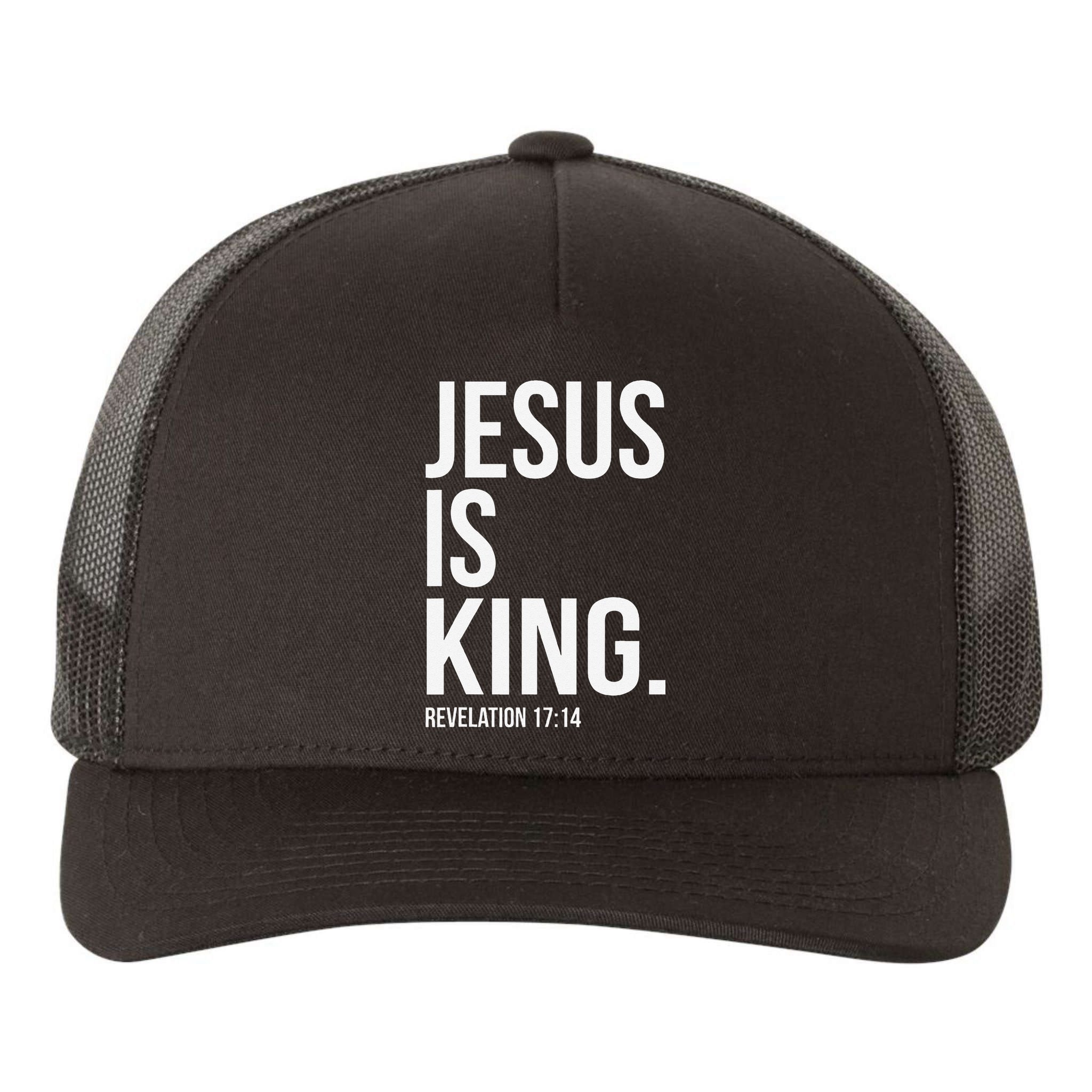 Jesus Is King Bible Scripture Christian Yupoong Adult 5-Panel Trucker Hat