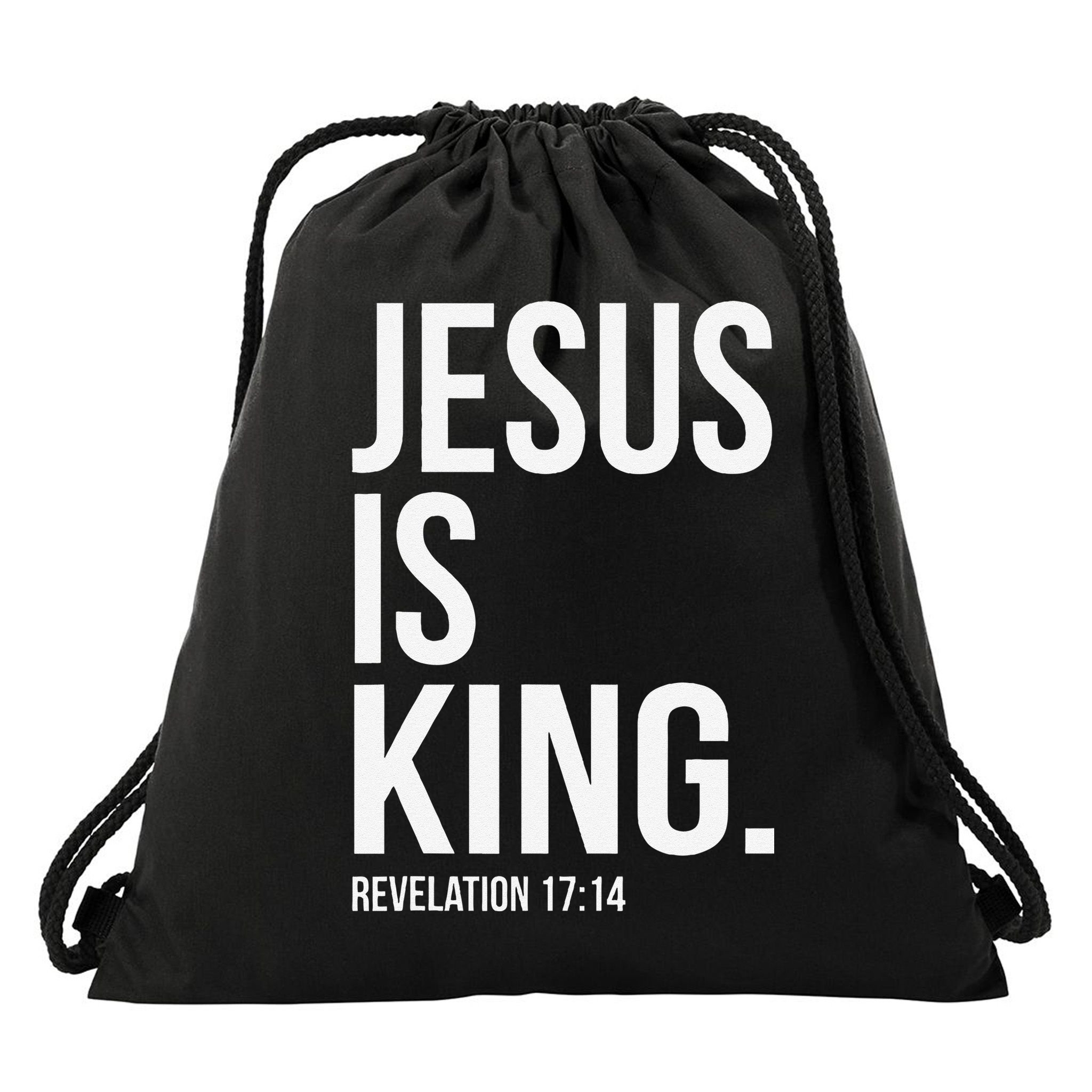 Jesus Is King Bible Scripture Christian Drawstring Bag