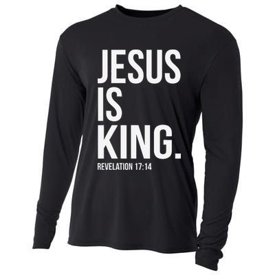 Jesus Is King Bible Scripture Christian Cooling Performance Long Sleeve Crew