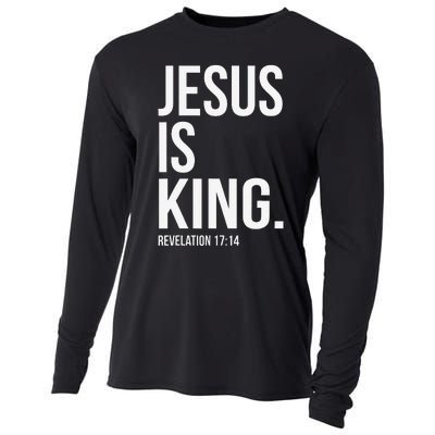 Jesus Is King Bible Scripture Christian Cooling Performance Long Sleeve Crew