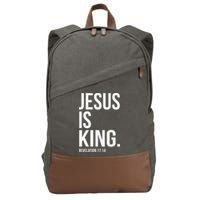 Jesus Is King Bible Scripture Christian Cotton Canvas Backpack