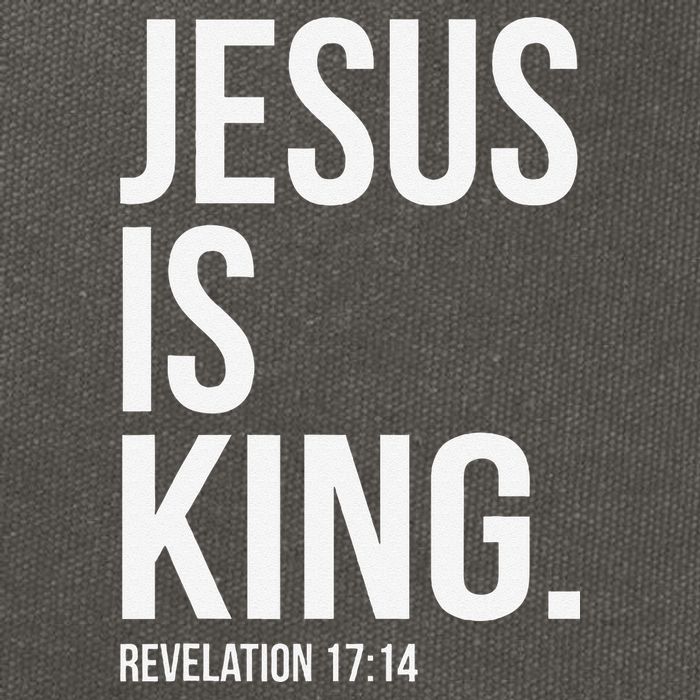 Jesus Is King Bible Scripture Christian Cotton Canvas Backpack