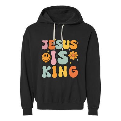 Jesus Is King Christian Religious Garment-Dyed Fleece Hoodie
