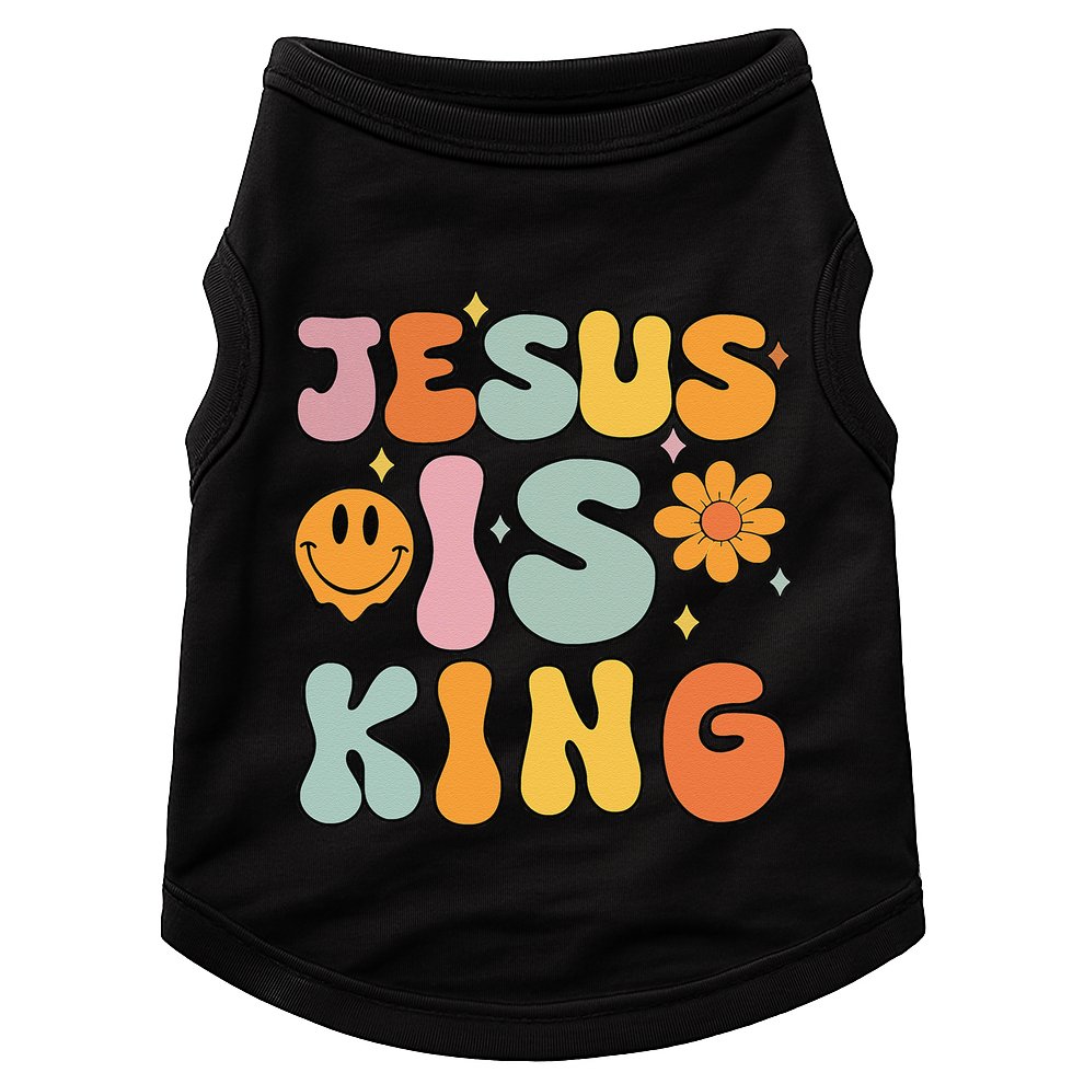 Jesus Is King Christian Religious Doggie Tank
