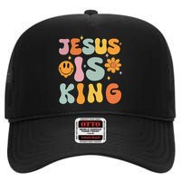 Jesus Is King Christian Religious High Crown Mesh Back Trucker Hat