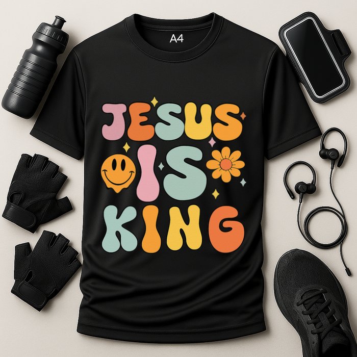 Jesus Is King Christian Religious Cooling Performance Crew T-Shirt