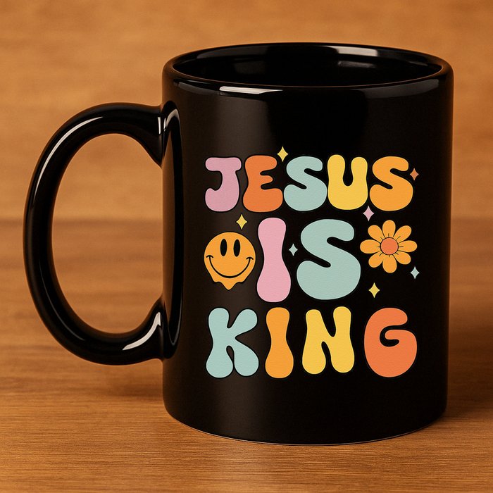 Jesus Is King Christian Religious 11oz C Handle Ceramic Mug