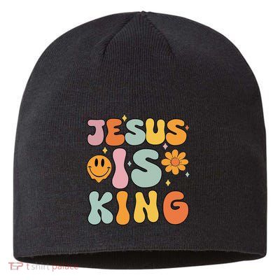 Jesus Is King Christian Religious Sustainable Beanie