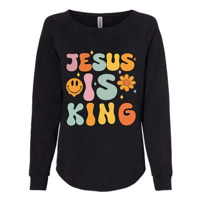 Jesus Is King Christian Religious Womens California Wash Sweatshirt