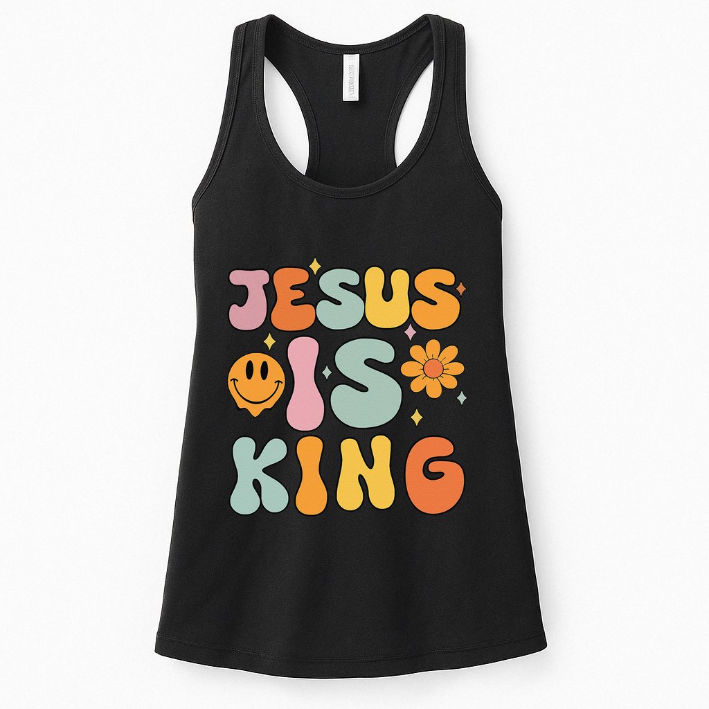 Jesus Is King Christian Religious Womens Tank Top