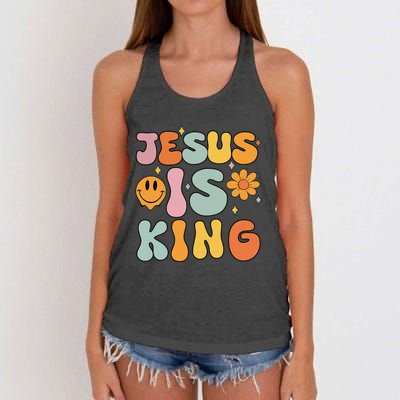 Jesus Is King Christian Religious Women's Knotted Racerback Tank