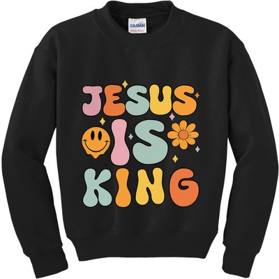 Jesus Is King Christian Religious Kids Sweatshirt